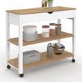 llot de Cuisine en Bois de Hetre, Finition Blanc