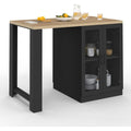 llot de Cuisine en Bois de Hetre, Finition Noir
