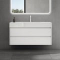 Meuble de Salle de Bain en Panneau Melamine, Finition Blanc
