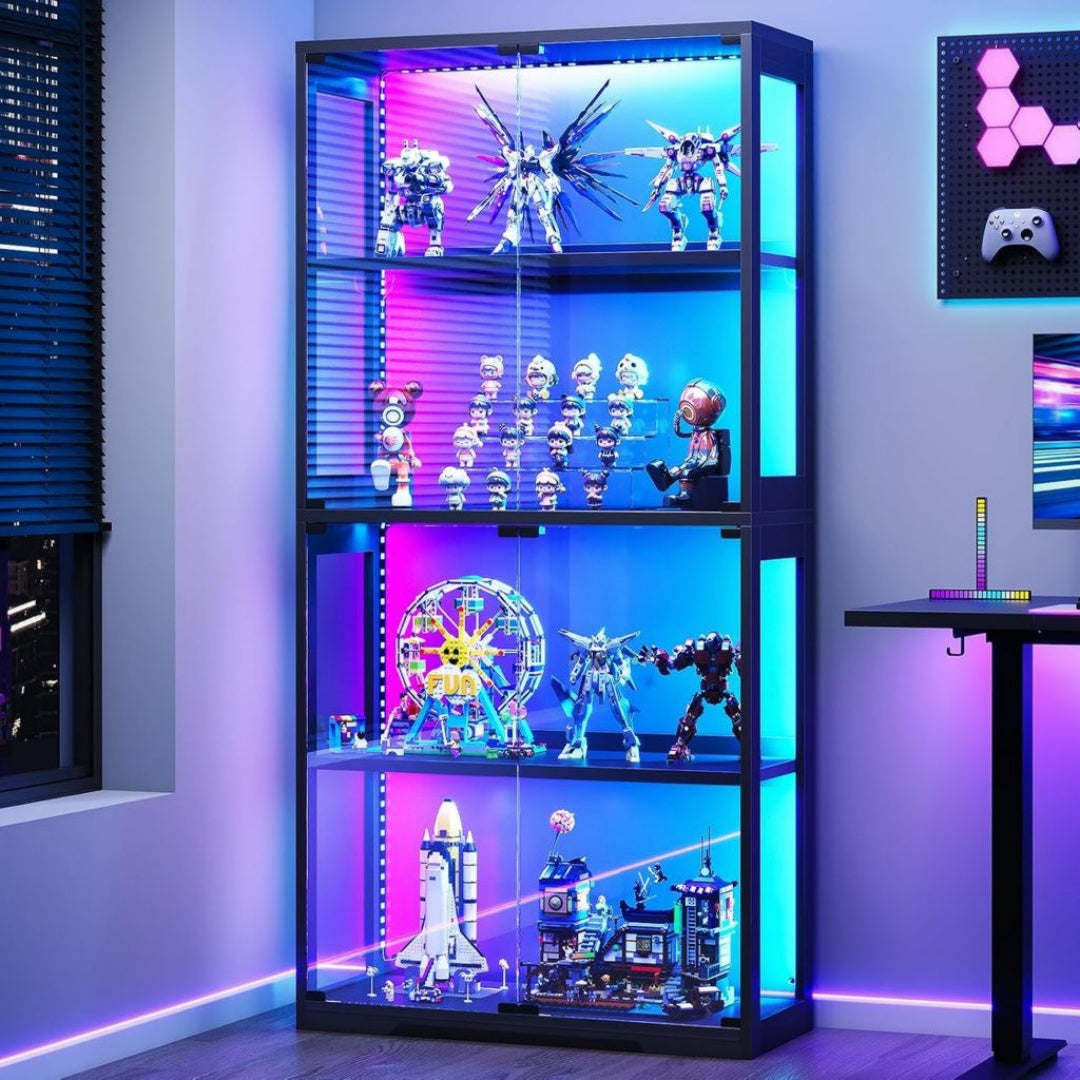 Vitrine en Verre, Finition Bleu