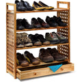 Rangement a Chaussures Creme en Bois de Noyer