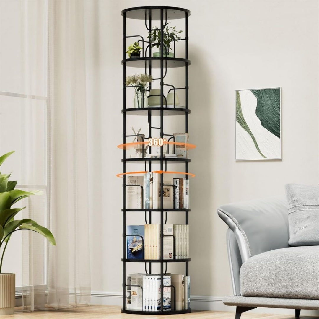 Bibliotheque Pivotante 360° en MDF, Resistance 90,5 kg