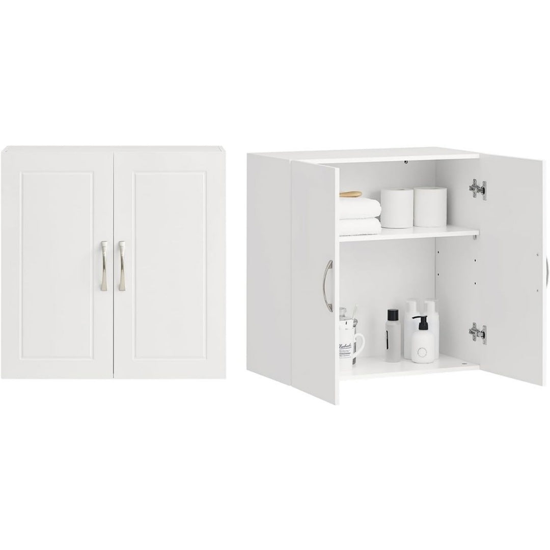 Armoire Suspendue Murale en MDF, Finition Blanc