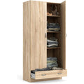 Armoire avec deux portes battantes et un tiroir exterieur dans la partie inferieure – Armoire