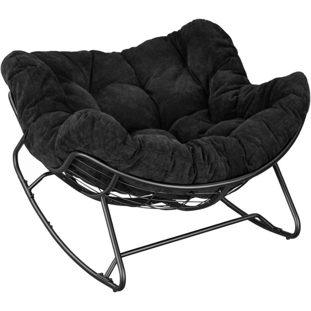 Fauteuil a Bascule en Metal – La chaise a bascule semi-circulaire epouse les contours de votre corps