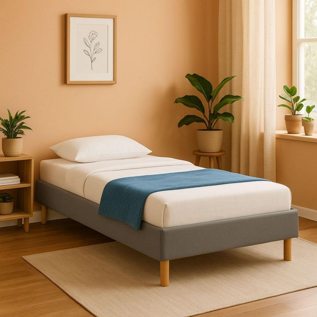 Lit simple solide en placage mdf – Lit